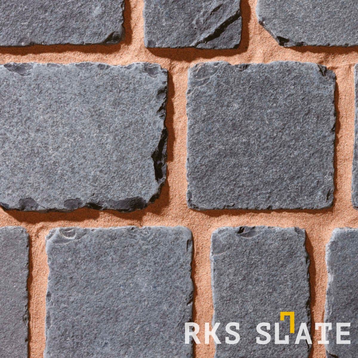 Брусчатка галтованная RKS Slate Belgian Black 100x100x30 мм 1