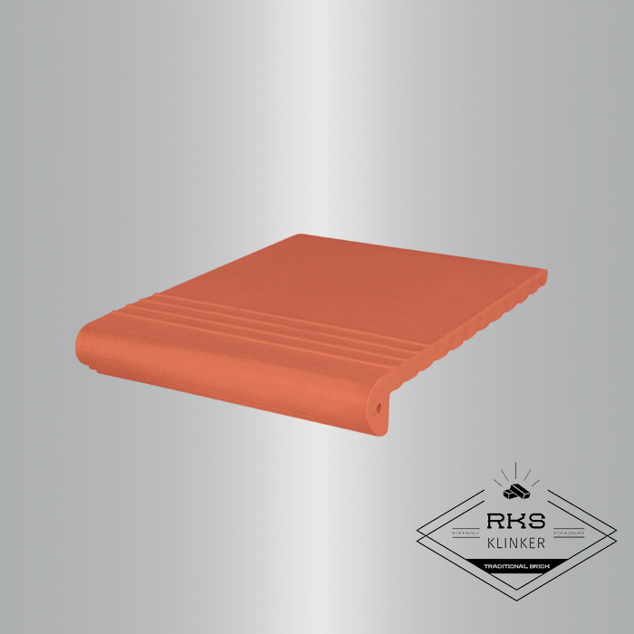 Клинкерная ступень античная рифленая, 01 Ruby red, 330x245x16 в Ростове-на-Дону