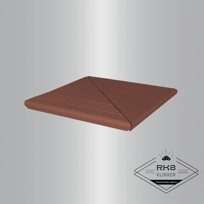 Клинкерная ступень угловая венецианская рифленая, 03 Natural brown в Ростове-на-Дону