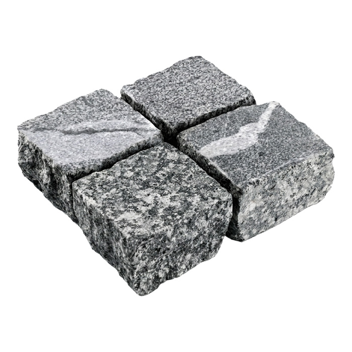 Гранитная брусчатка Snow Obsidian, Пиленая, 100x100 мм в Ростове-на-Дону