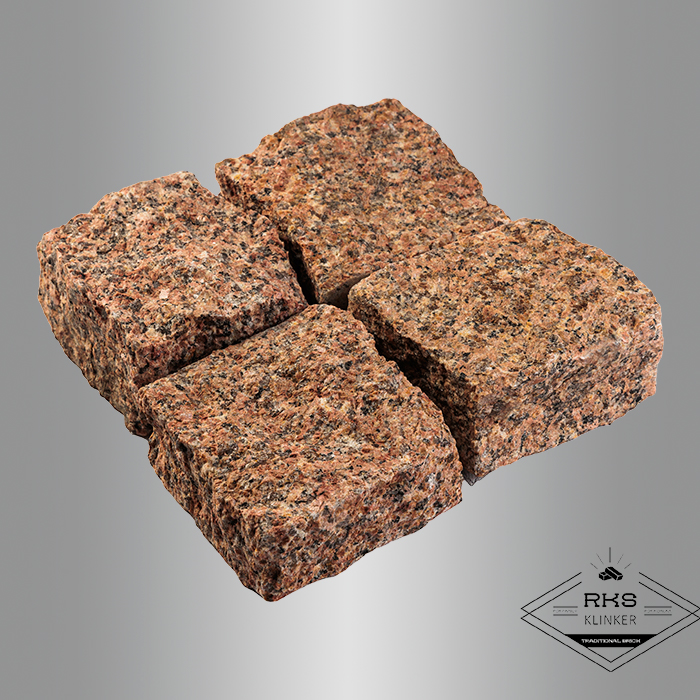 Гранитная брусчатка Жельтау-5, Колотая, 100x100 мм в Ростове-на-Дону