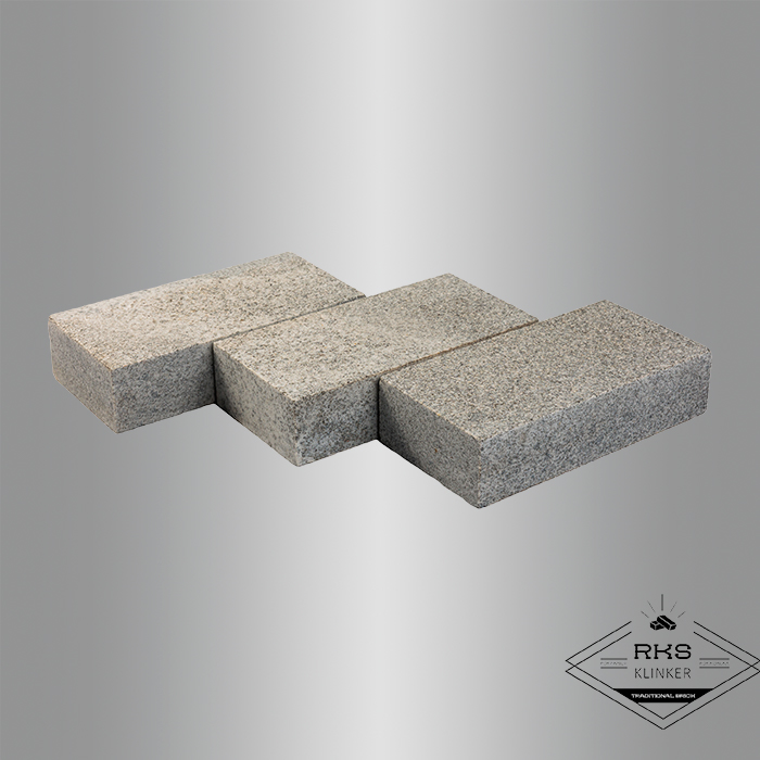 Гранитная брусчатка Морозное утро, Пиленая термо, 200x140х40 мм в Ростове-на-Дону