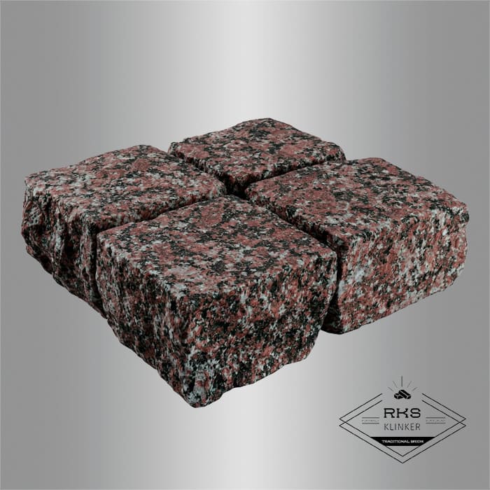 Гранитная брусчатка Гранатовый амфиболит, Колотая, 100x100 мм в Ростове-на-Дону