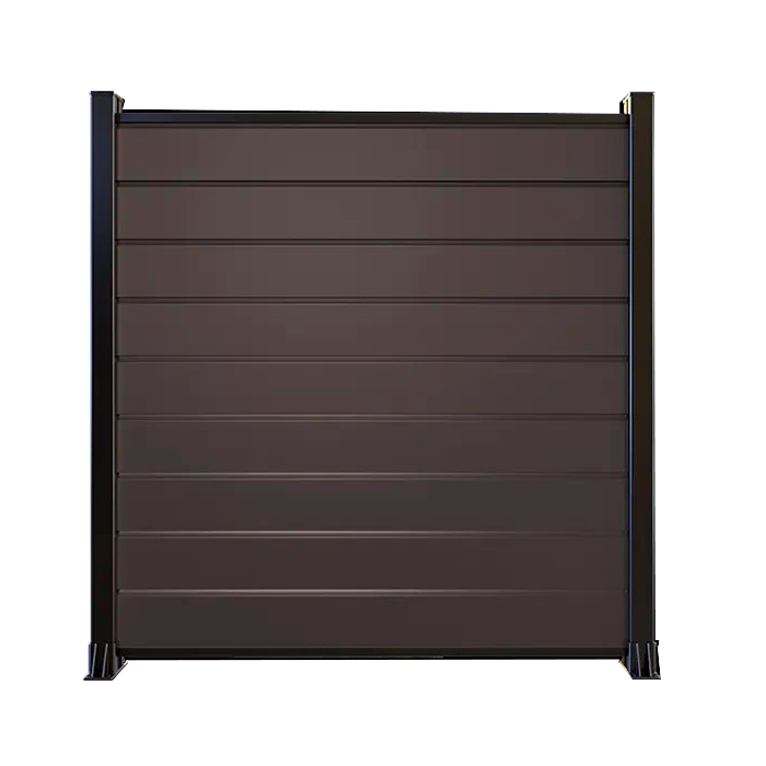 Забор из ДПК KOMODO, с черным алюминием, коричневый в Ростове-на-Дону