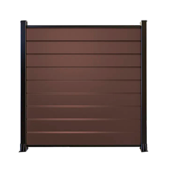 Забор из ДПК KOMODO, с черным алюминием, светло- коричневый в Ростове-на-Дону