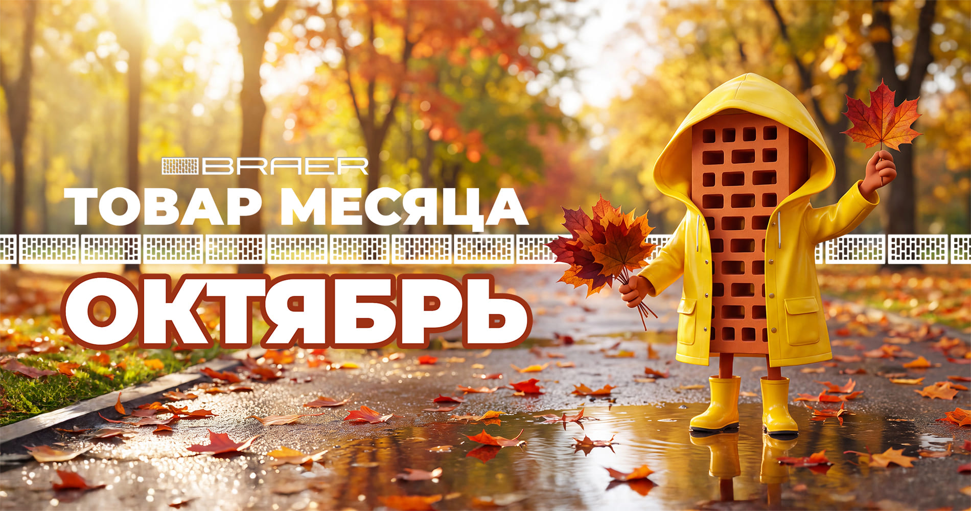 АКЦИЯ «ТОВАР МЕСЯЦА BRAER»: скидки до 50% на керамический кирпич в октябре