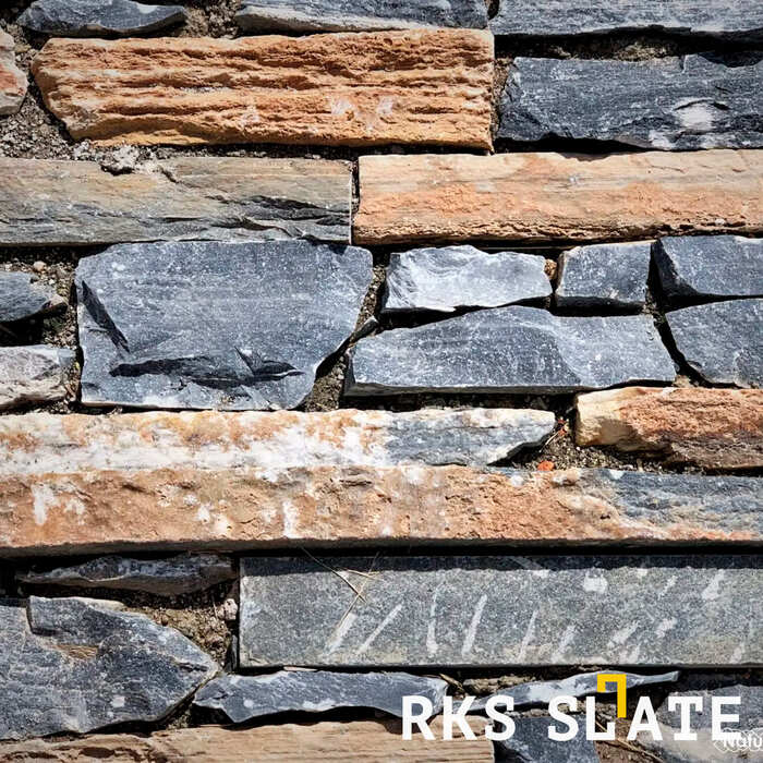 Фасадный облицовочный камень Rusty Black Quartz Strips в Ростове-на-Дону