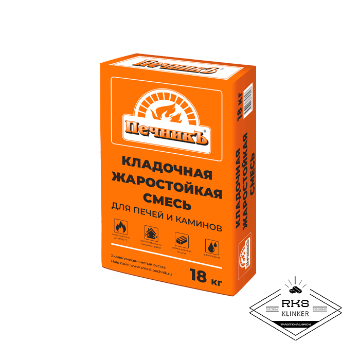 Кладочная жаростойкая смесь для наружной кладки Печникъ, 18 кг в Ростове-на-Дону