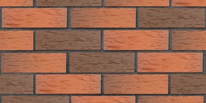 Клинкерный кирпич ЛСР Ноттингем красный флеш, Береста 0,7НФ на графитовом шве