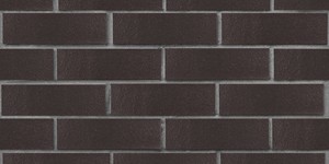 Клинкерный кирпич ЛСР глянцевый Рейкьявик чёрный, гладкий 0,7НФ на сером шве