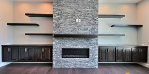 Камень для стен интерьера купить 3D панели Мрамор RKS Slate Woody Grey Classic фото после ремонта (7)