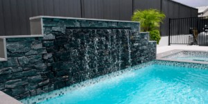 Камень для отделки фонтанов и бассейнов купить 3D панели RKS SLATE Кварцит Black Quartz Country (1)