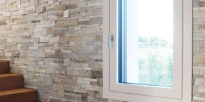 Каменная стена у лестницы заказать 3D панели RKS SLATE Кварцит Beige Slate (4)